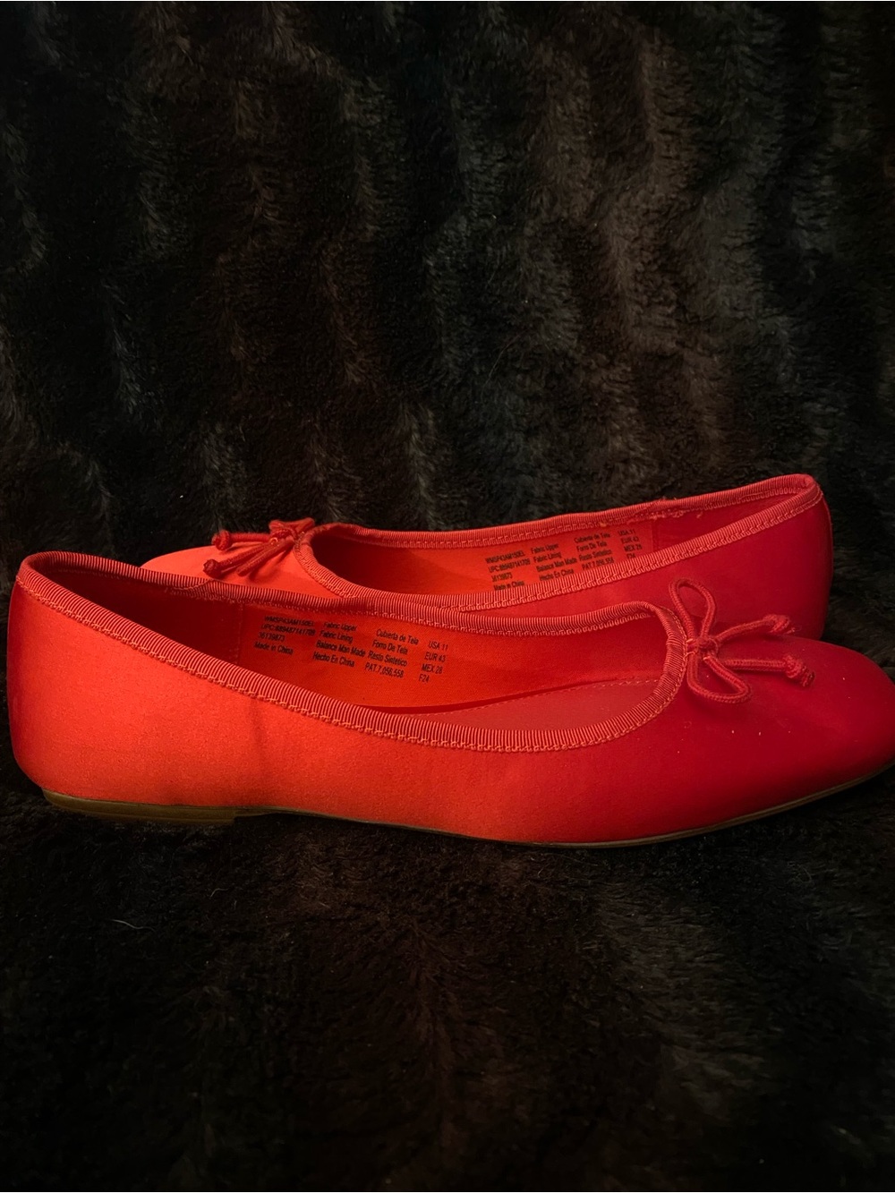 Scoop Red Satin Ballet Flats with Bow - Size 11 - NWOT! - Picture 2 of 5